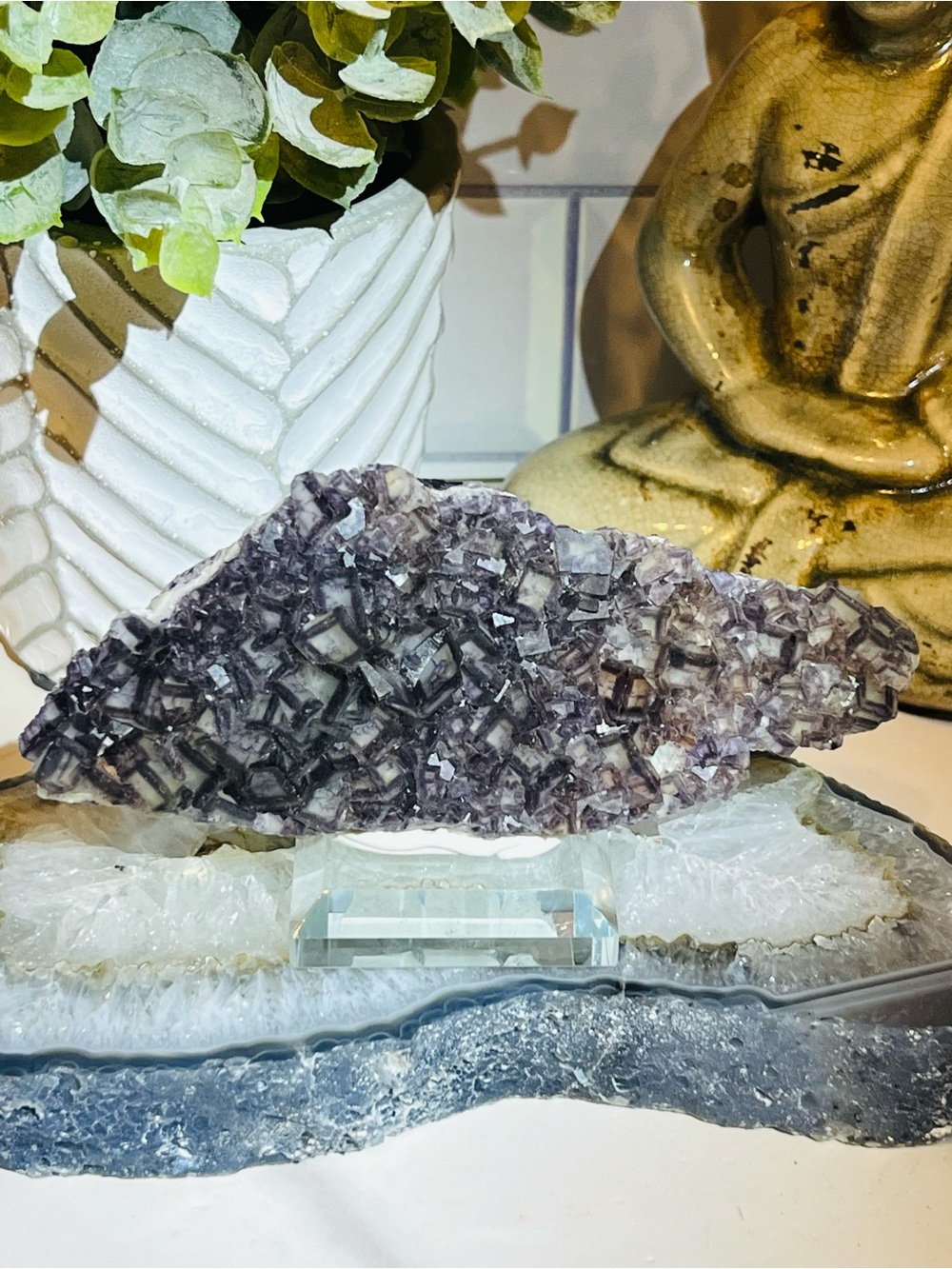 Stunning Huanggang Mine Fluorite on Stand